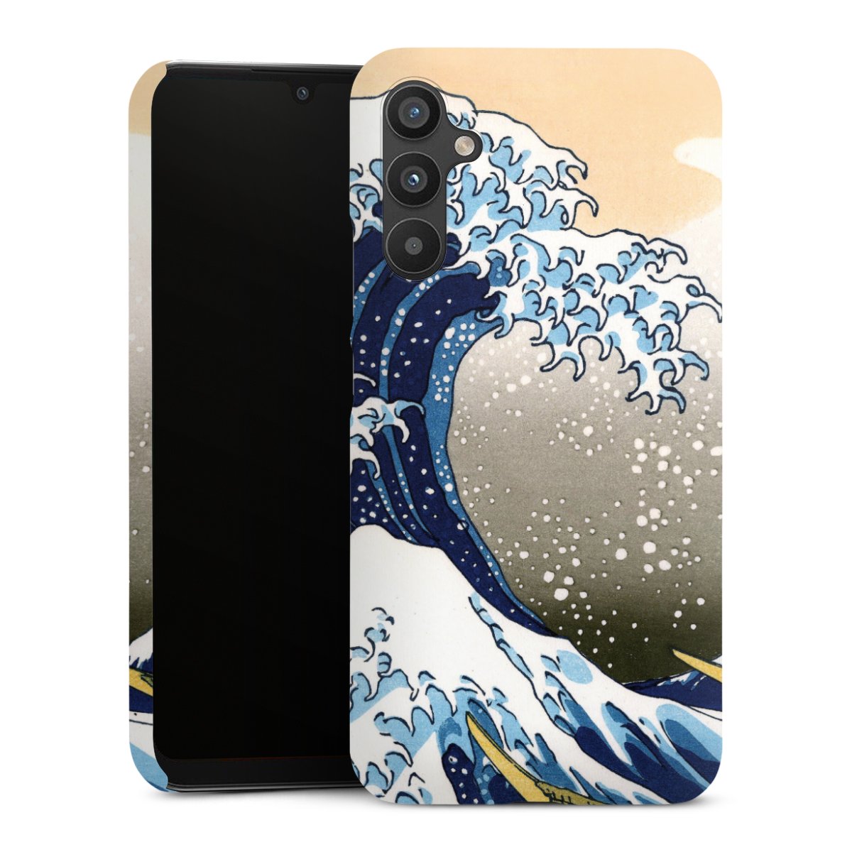 Galaxy A34 5G Handy Premium Case Smartphone Handyhülle Schutzhülle glänzend Kunst Katsushika Hokusai Die Große Welle Vor Kanagawa Premium Case