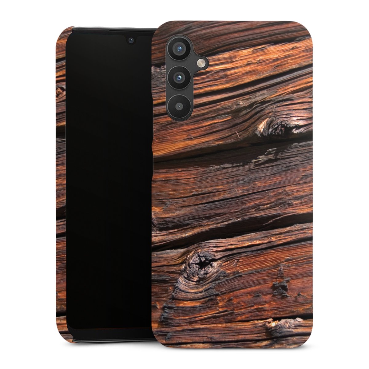 Galaxy A34 5G Handy Premium Case Smartphone Handyhülle Schutzhülle glänzend Beams Wooden Look Wood Premium Case