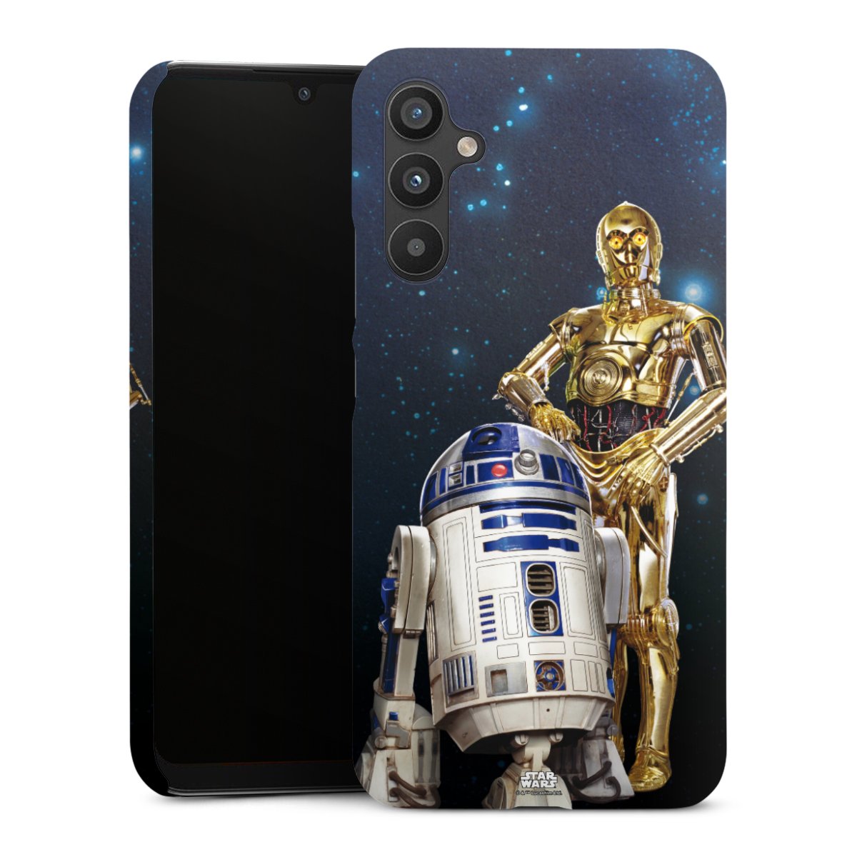 Galaxy A34 5G Handy Premium Case Smartphone Handyhülle Schutzhülle glänzend Weltall Star Wars R2d2 Premium Case