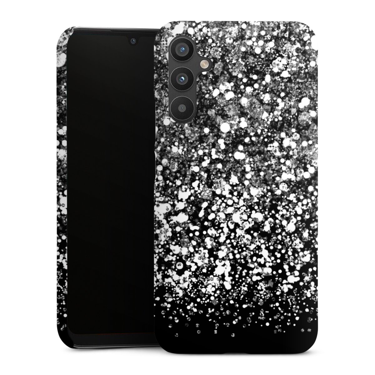 Galaxy A34 5G Handy Premium Case Smartphone Handyhülle Schutzhülle glänzend Glitzer Snowflake Muster Premium Case