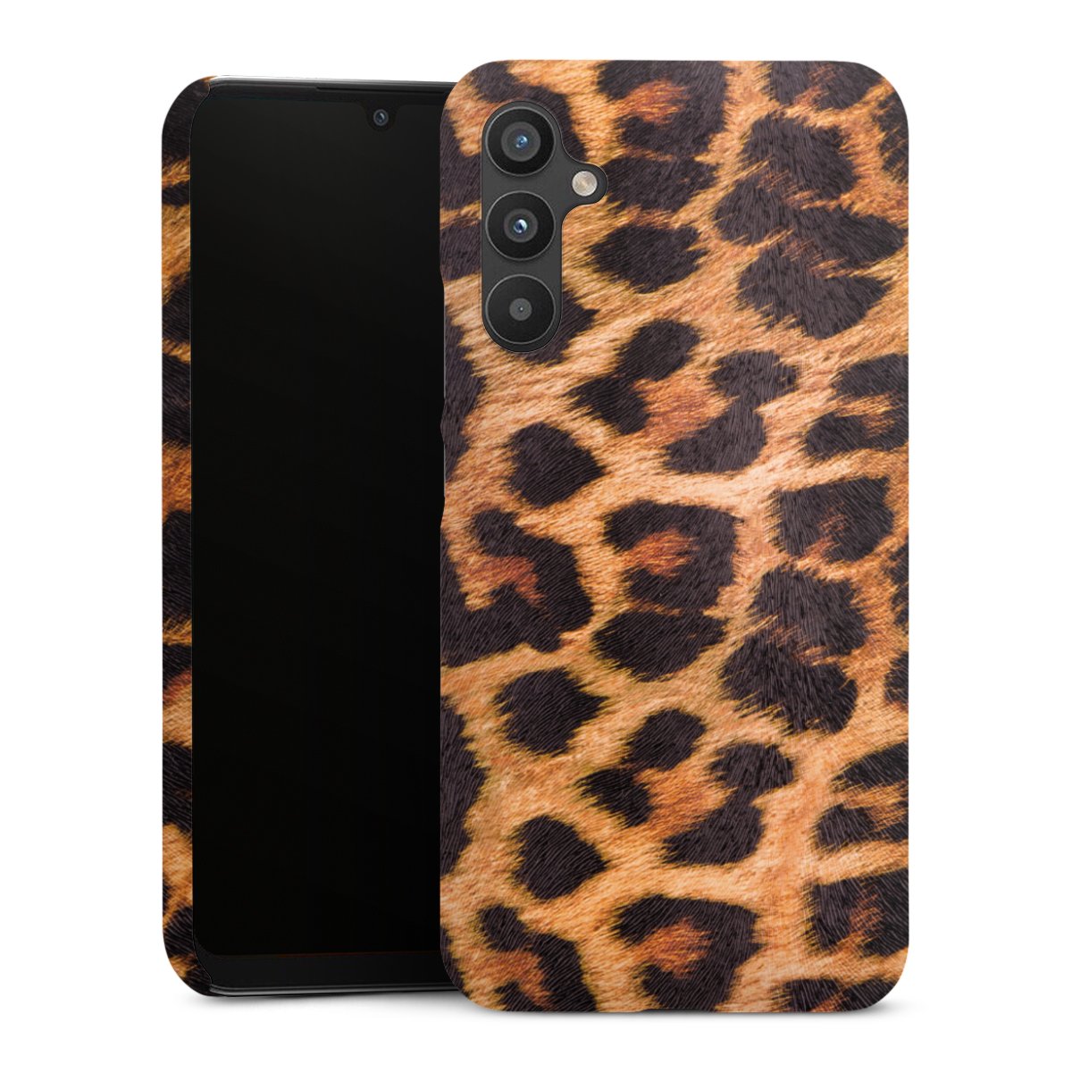 Galaxy A34 5G Handy Premium Case Smartphone Handyhülle Schutzhülle glänzend Animal Print Leopard Fur Premium Case