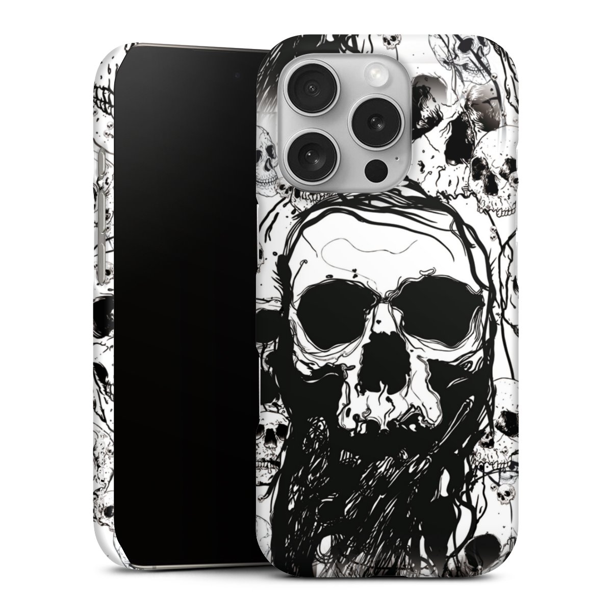 iPhone 16 Pro Handy Premium Case Smartphone Handyhülle Schutzhülle matt Totenkopf Halloween Premium Case