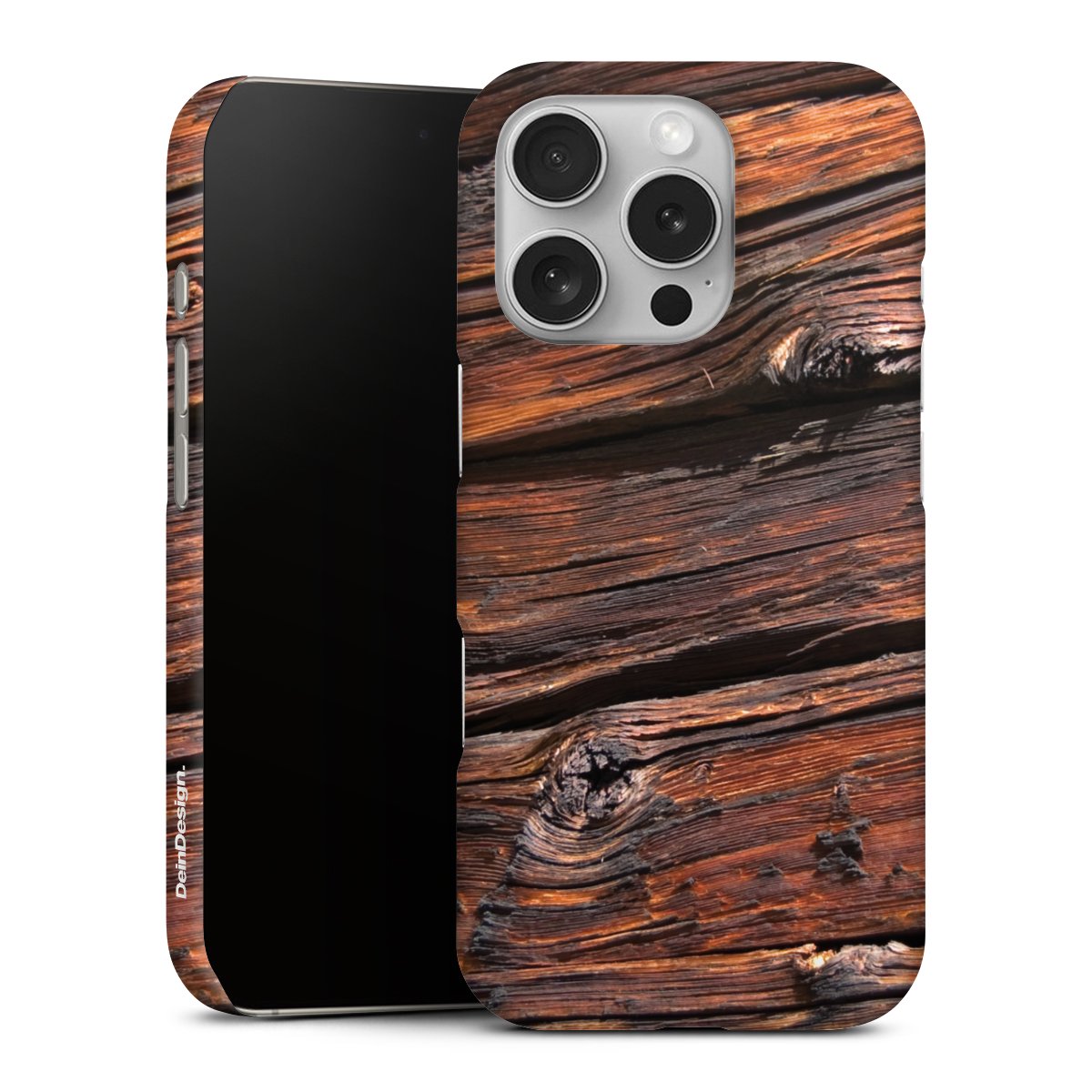 iPhone 16 Pro Handy Premium Case Smartphone Handyhülle Schutzhülle matt Beams Wooden Look Wood Premium Case