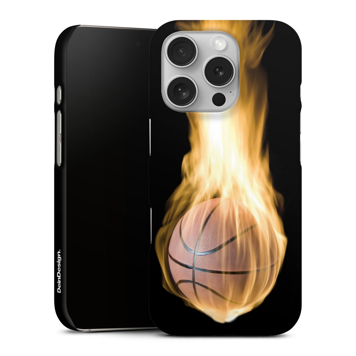 iPhone 16 Pro Handy Premium Case Smartphone Handyhülle Schutzhülle matt Basketball Sports Fire Premium Case