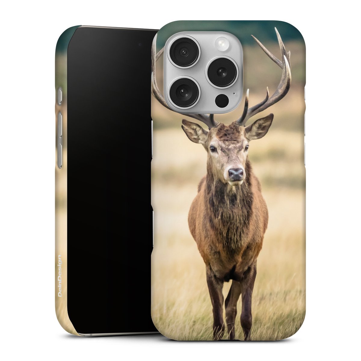 iPhone 16 Pro Handy Premium Case Smartphone Handyhülle Schutzhülle matt Deer Meadow Forrest Premium Case