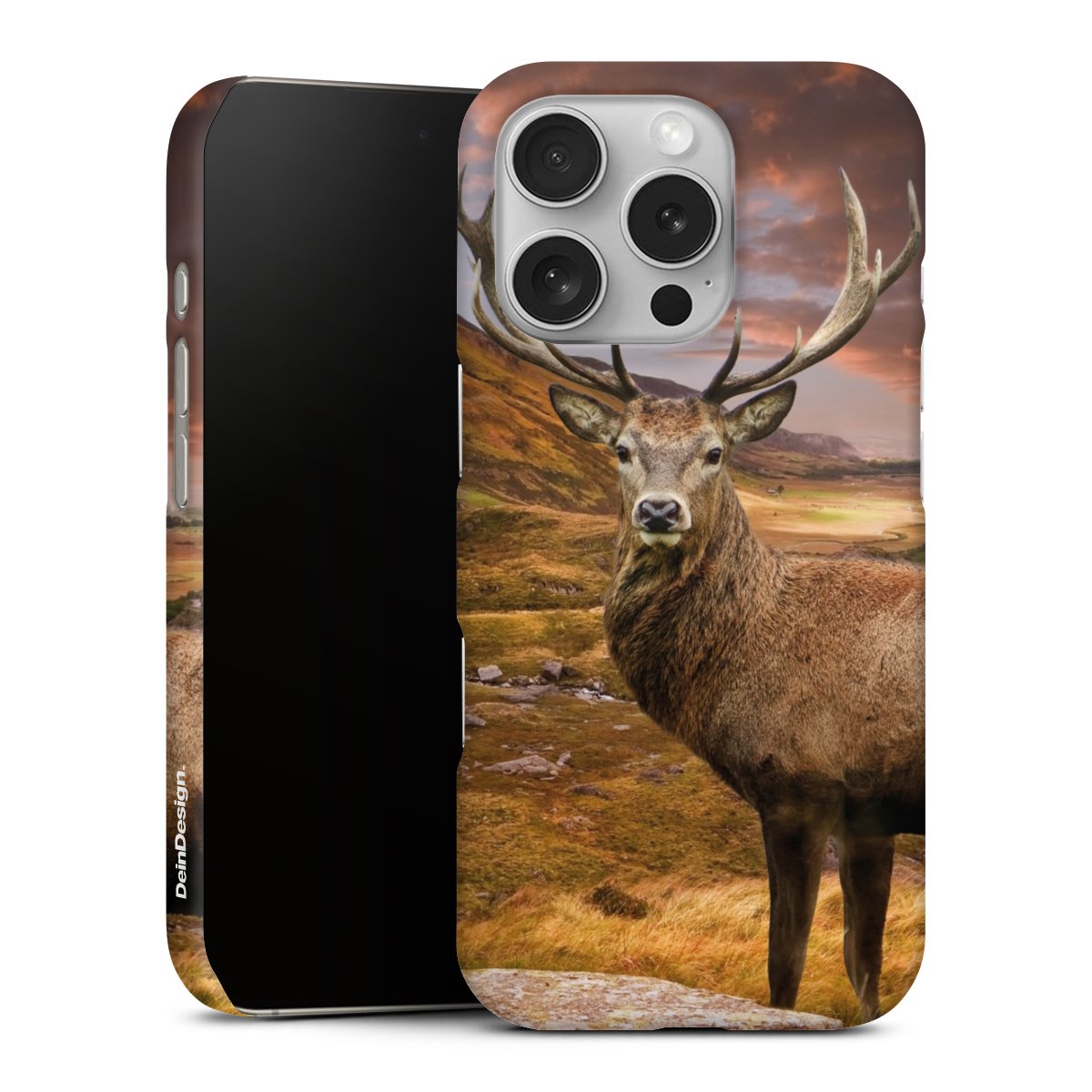 iPhone 16 Pro Handy Premium Case Smartphone Handyhülle Schutzhülle matt Meadow Mountain Deer Premium Case