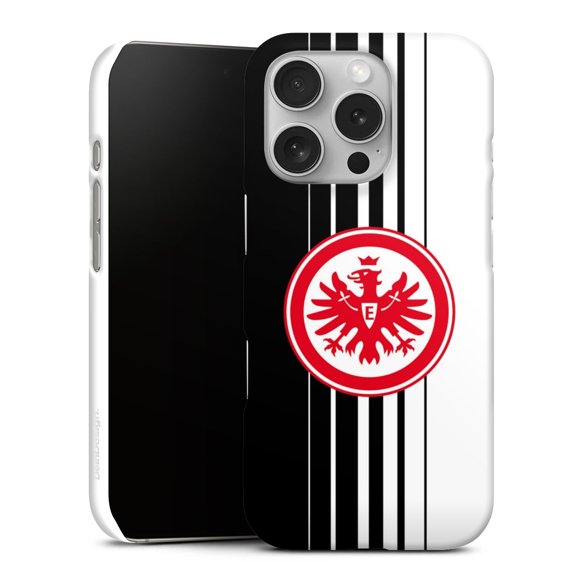 iPhone 16 Pro Handy Premium Case Smartphone Handyhülle Schutzhülle matt Stripes Eintracht Frankfurt Official Licensed Product Premium Case