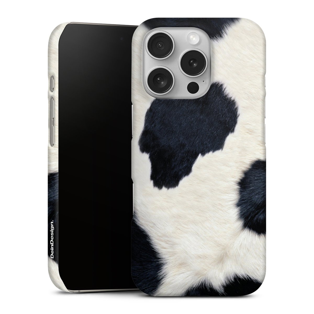 iPhone 16 Pro Handy Premium Case Smartphone Handyhülle Schutzhülle matt Animal Look Animal Print Cow Skin Premium Case