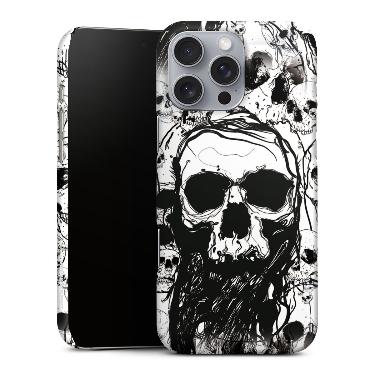 iPhone 16 Pro Max Handy Premium Case Smartphone Handyhülle Schutzhülle matt Totenkopf Halloween Premium Case