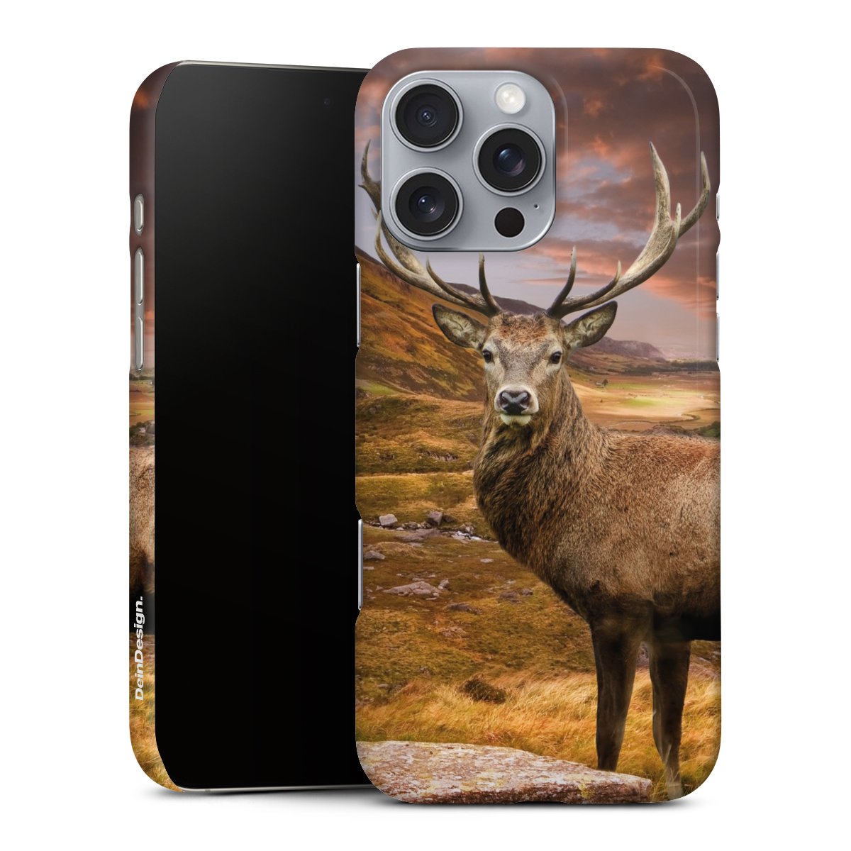 iPhone 16 Pro Max Handy Premium Case Smartphone Handyhülle Schutzhülle matt Meadow Mountain Deer Premium Case