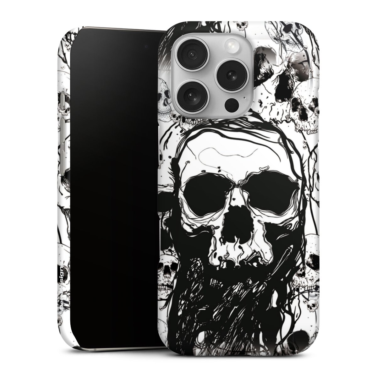 iPhone 16 Pro Handy Premium Case Smartphone Handyhülle Schutzhülle glänzend Totenkopf Halloween Premium Case