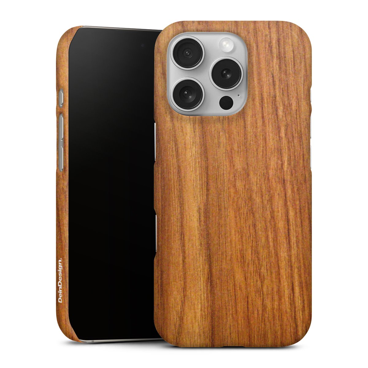 iPhone 16 Pro Handy Premium Case Smartphone Handyhülle Schutzhülle glänzend Wood Larch Wooden Look Premium Case