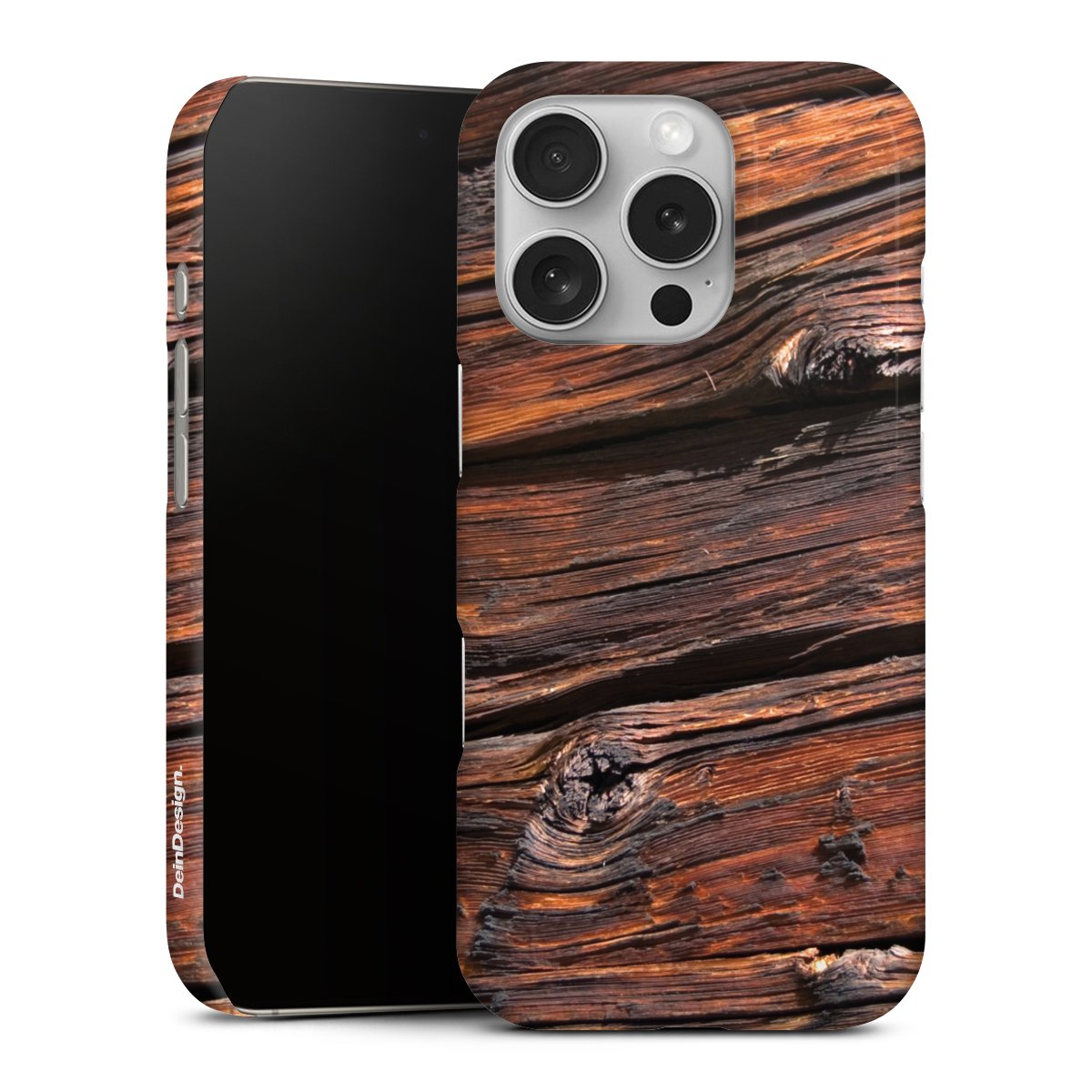 iPhone 16 Pro Handy Premium Case Smartphone Handyhülle Schutzhülle glänzend Beams Wooden Look Wood Premium Case