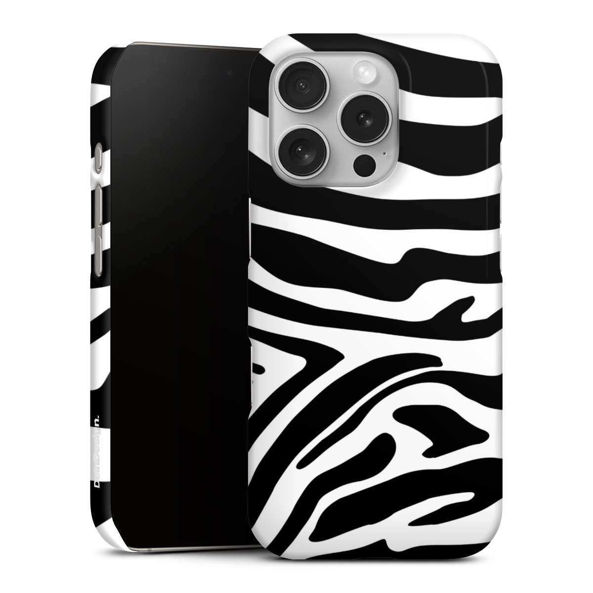 iPhone 16 Pro Handy Premium Case Smartphone Handyhülle Schutzhülle glänzend Zebra Animal Look Animal Print Premium Case