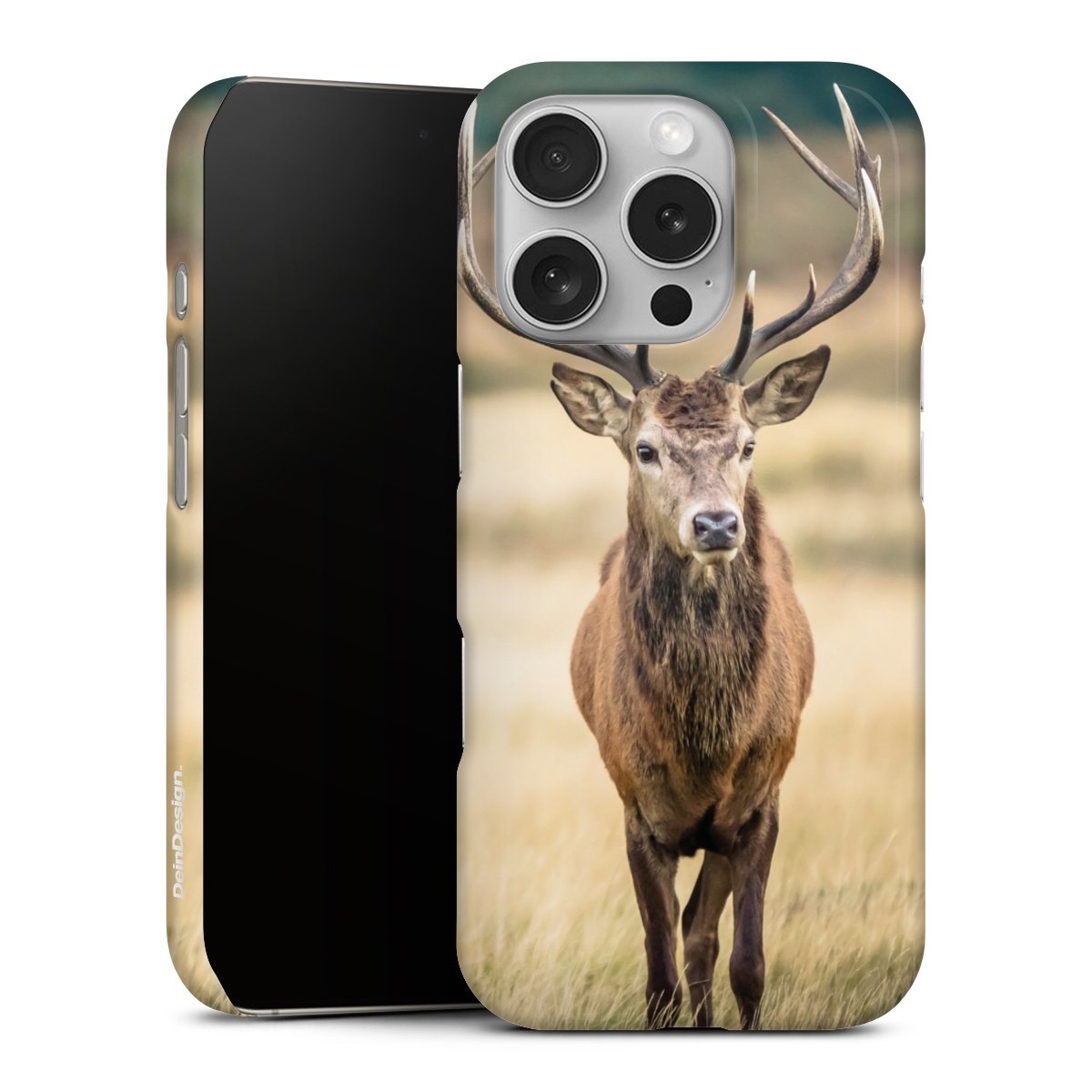 iPhone 16 Pro Handy Premium Case Smartphone Handyhülle Schutzhülle glänzend Deer Meadow Forrest Premium Case