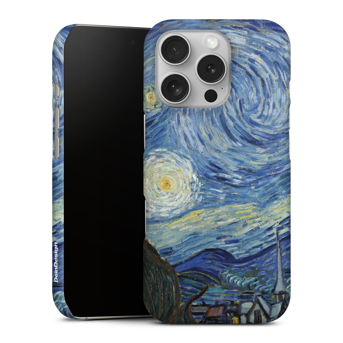 iPhone 16 Pro Handy Premium Case Smartphone Handyhülle Schutzhülle glänzend The Starry Night Kunst Vincent Van Gogh Premium Case