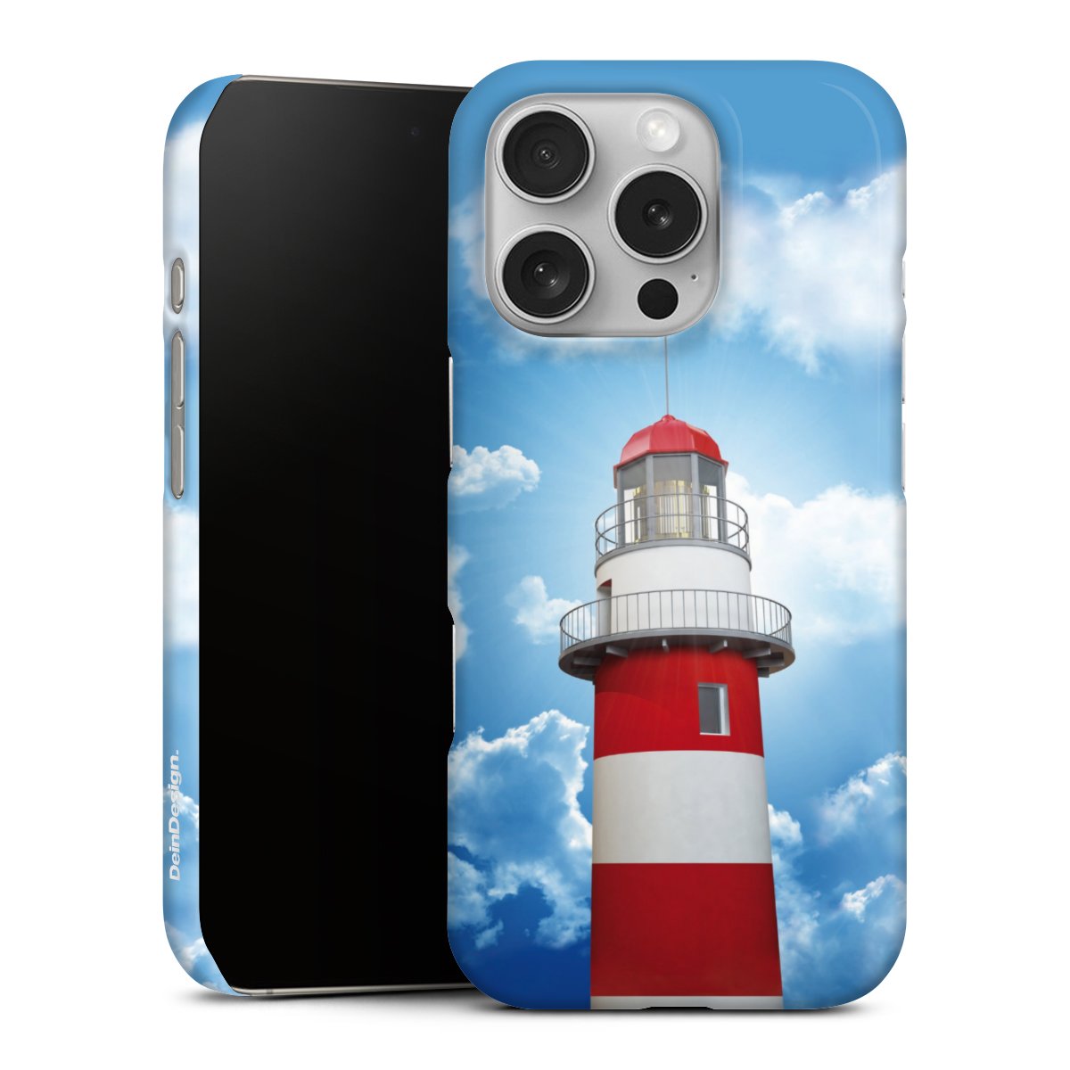 iPhone 16 Pro Handy Premium Case Smartphone Handyhülle Schutzhülle glänzend Lighthouse Sky Cloud Premium Case