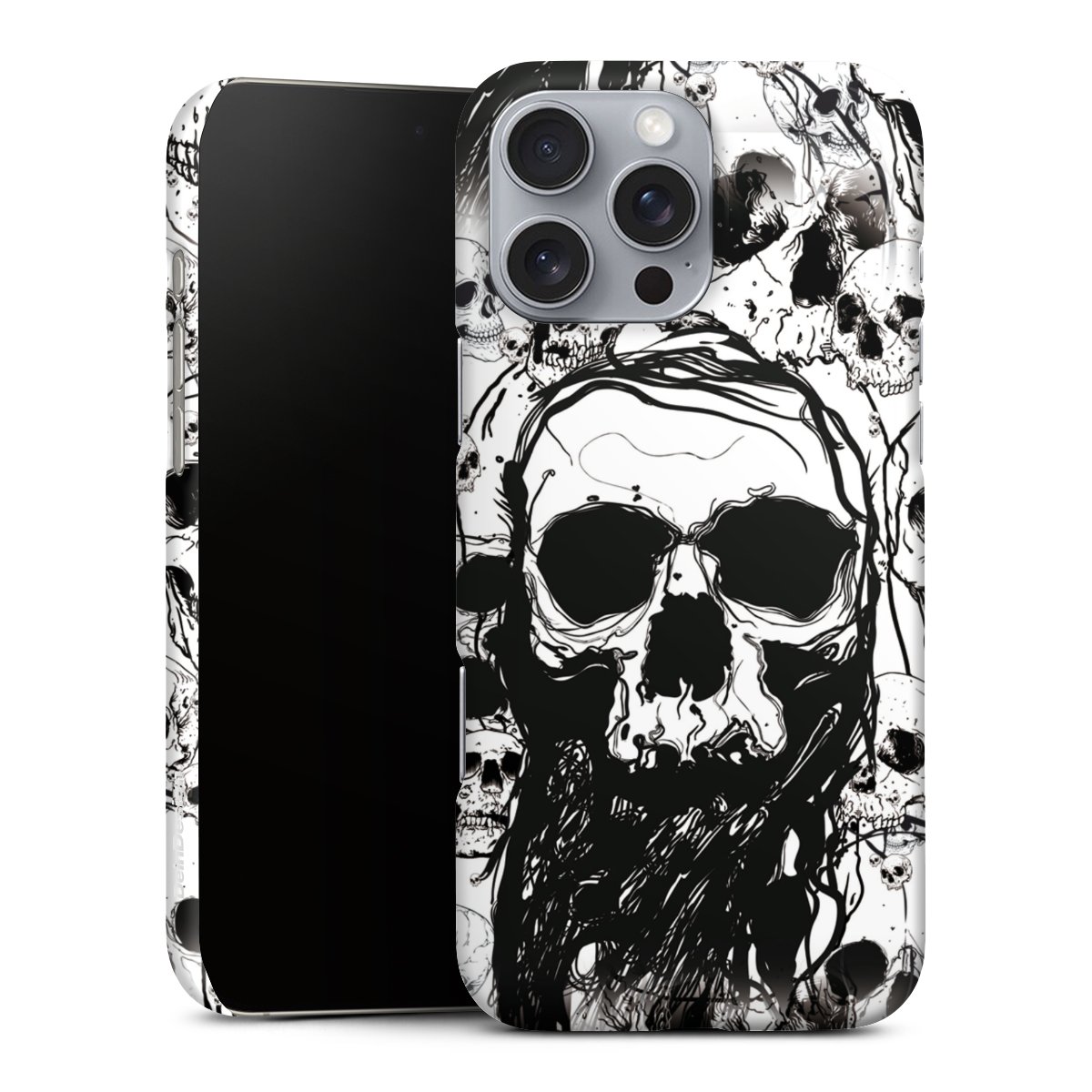 iPhone 16 Pro Max Handy Premium Case Smartphone Handyhülle Schutzhülle glänzend Totenkopf Halloween Premium Case