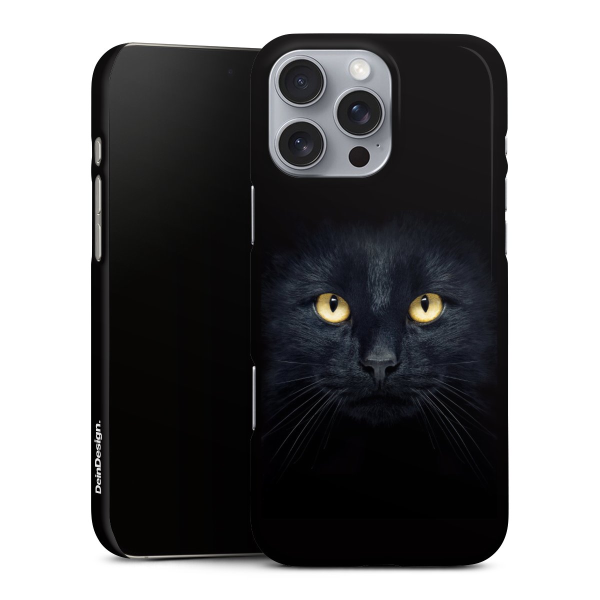 iPhone 16 Pro Max Handy Premium Case Smartphone Handyhülle Schutzhülle glänzend Eye Cat Black Premium Case