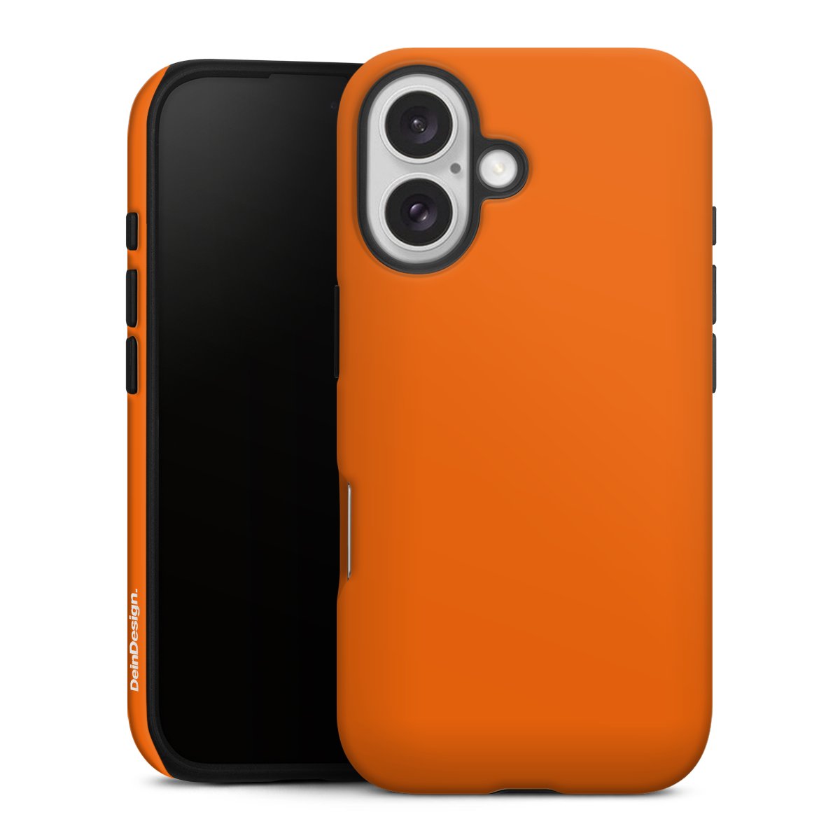 iPhone 16 Handy Panzer Handyhülle robuste Outdoor Hülle Schutzhülle matt Orange Colour Unicoloured Tough Case