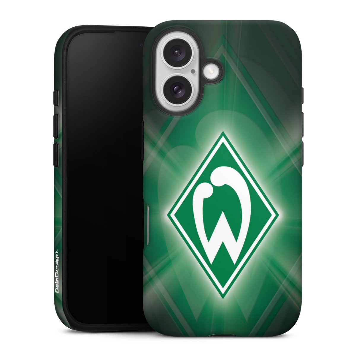 iPhone 16 Handy Panzer Handyhülle robuste Outdoor Hülle Schutzhülle matt Sv Werder Bremen Official Licensed Product Coat Of Arms Tough Case