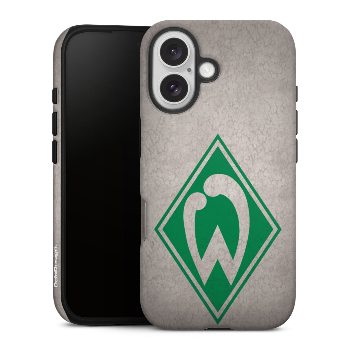 iPhone 16 Handy Panzer Handyhülle robuste Outdoor Hülle Schutzhülle matt Sv Werder Bremen Concrete Official Licensed Product Tough Case