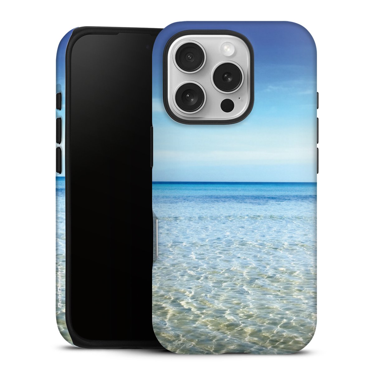 iPhone 16 Pro Handy Panzer Handyhülle robuste Outdoor Hülle Schutzhülle matt Urlaub Sky Ocean Tough Case