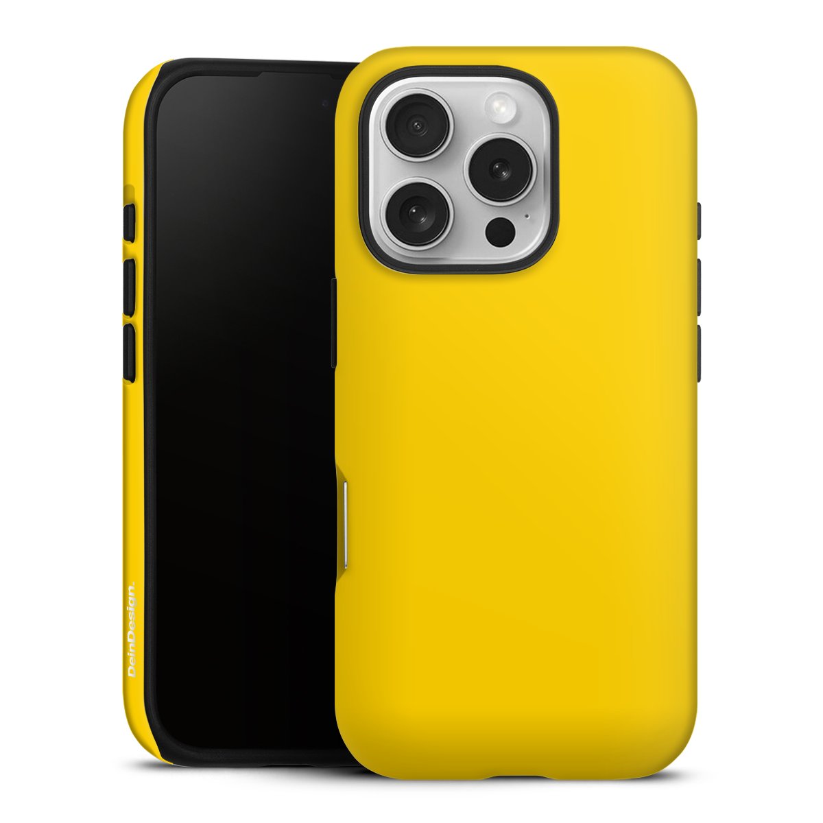 iPhone 16 Pro Handy Panzer Handyhülle robuste Outdoor Hülle Schutzhülle matt Yellow Unicoloured Colour Tough Case