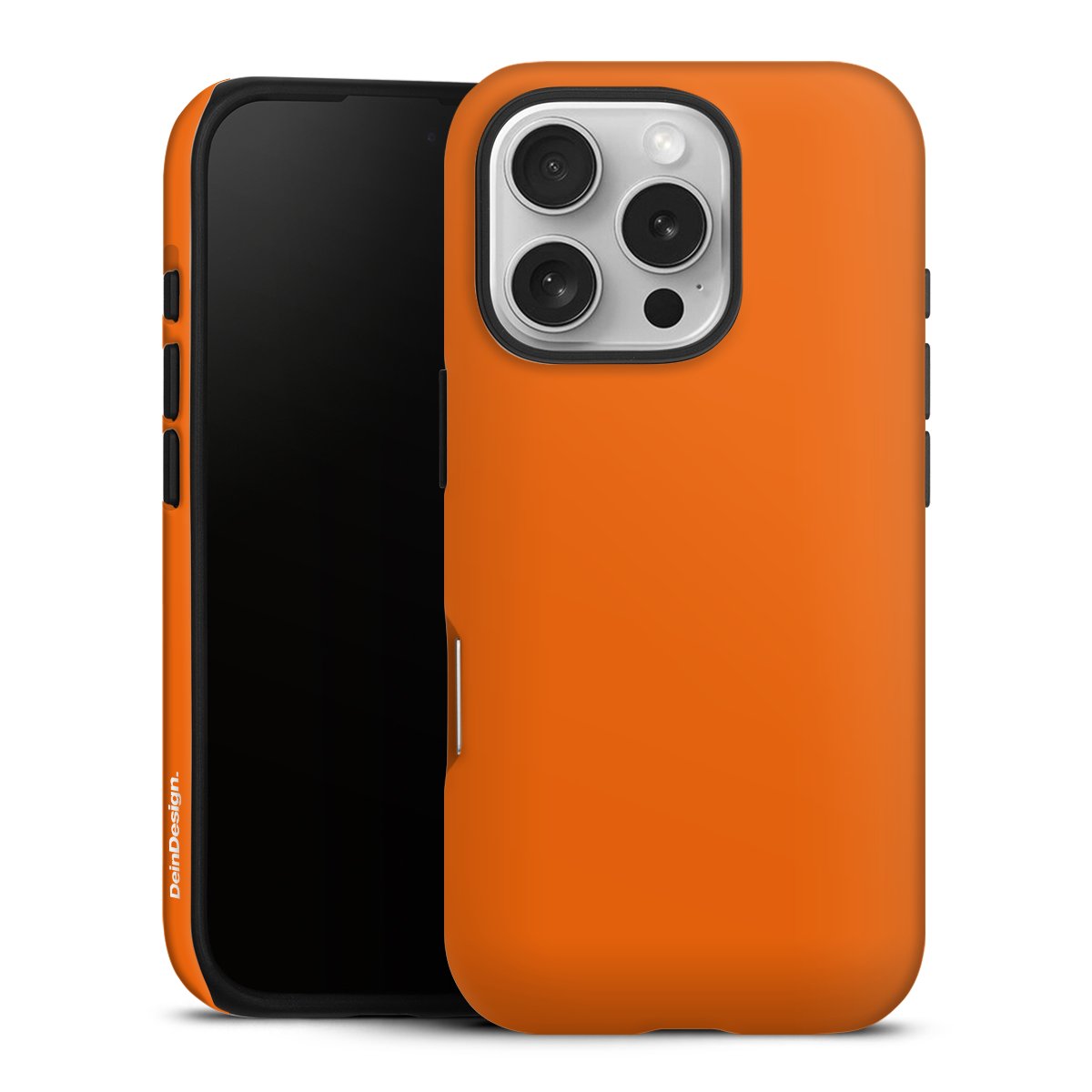 iPhone 16 Pro Handy Panzer Handyhülle robuste Outdoor Hülle Schutzhülle matt Orange Colour Unicoloured Tough Case