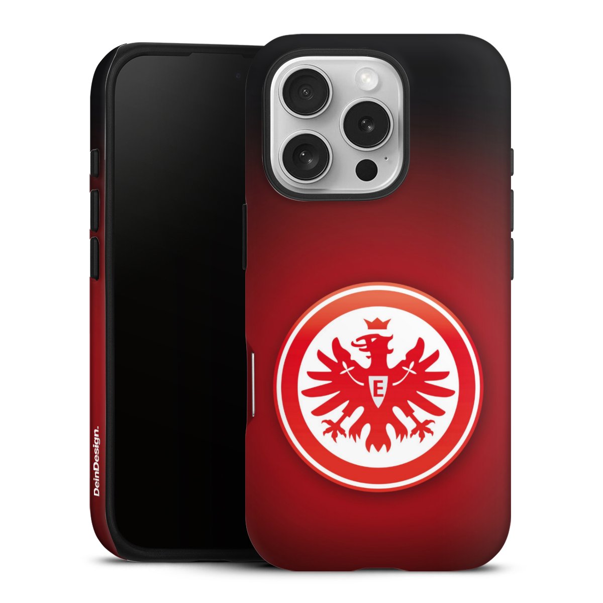 iPhone 16 Pro Handy Panzer Handyhülle robuste Outdoor Hülle Schutzhülle matt Eintracht Frankfurt Official Licensed Product Coat Of Arms Tough Case