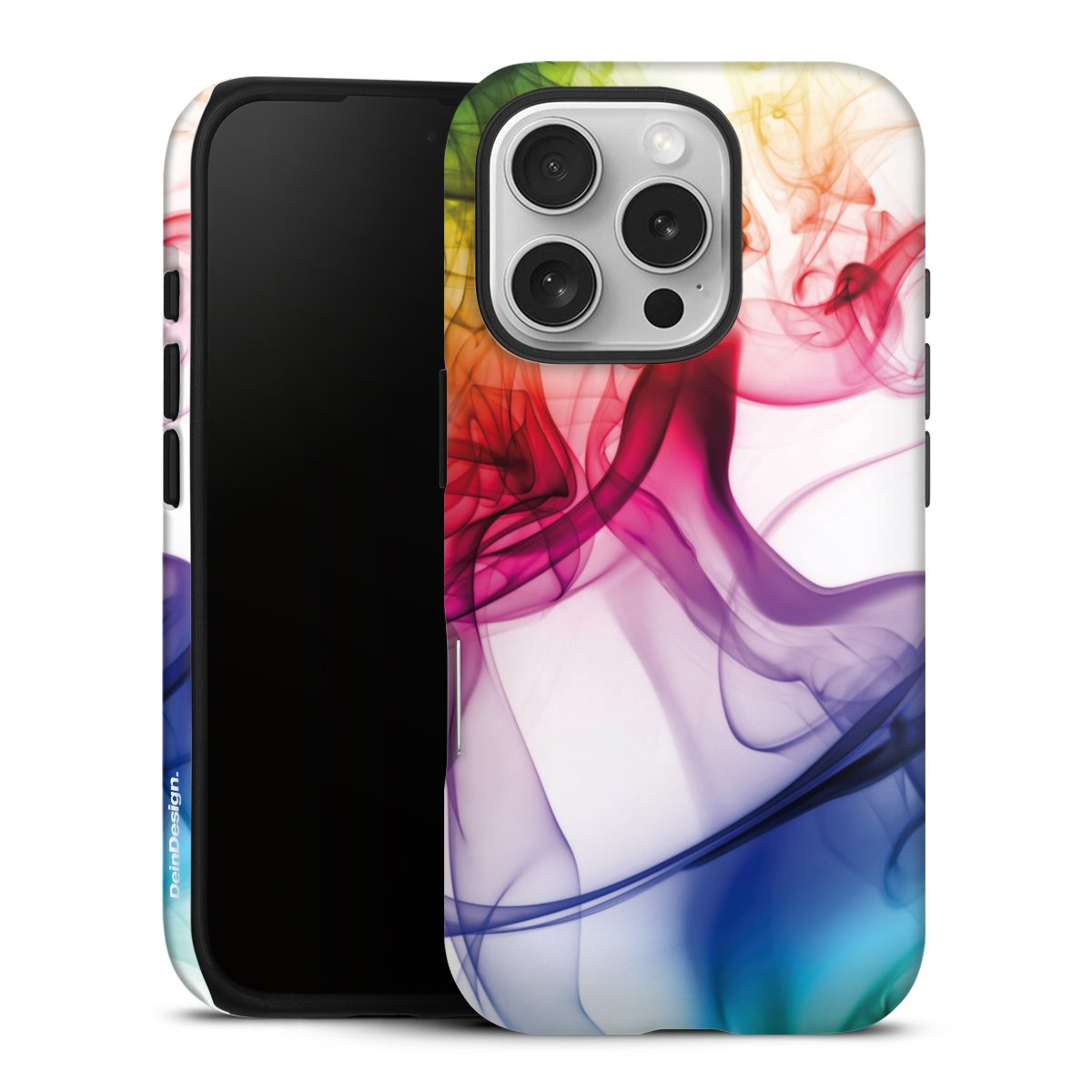 iPhone 16 Pro Handy Panzer Handyhülle robuste Outdoor Hülle Schutzhülle matt Water Colour Rainbow Tough Case