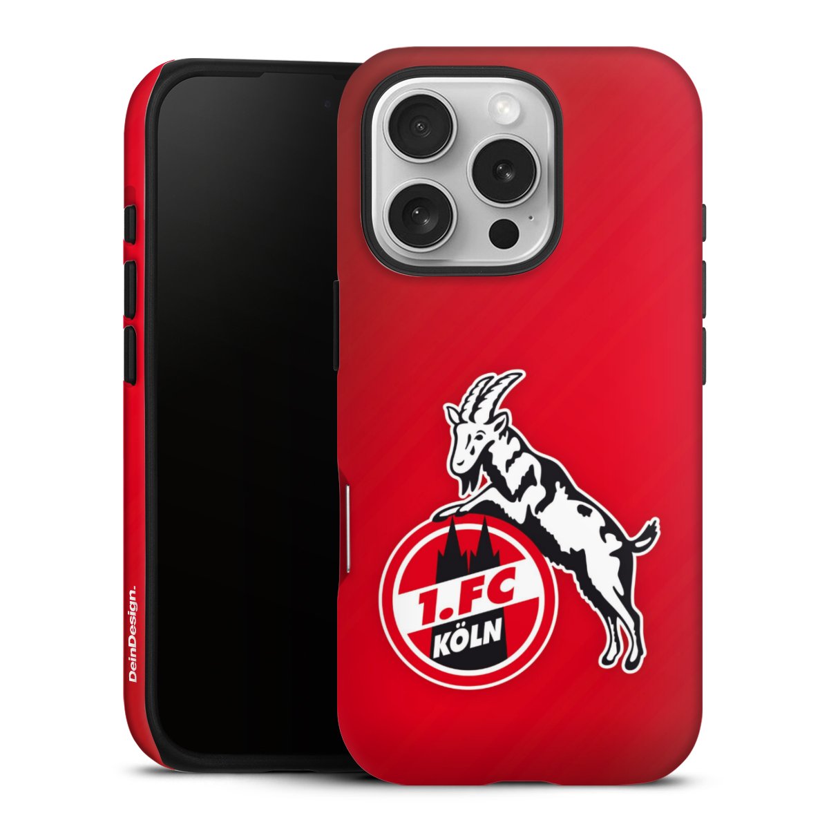 iPhone 16 Pro Handy Panzer Handyhülle robuste Outdoor Hülle Schutzhülle matt Official Licensed Product Effzeh 1. Fc Köln Tough Case