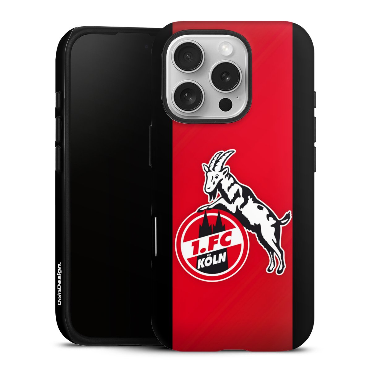 iPhone 16 Pro Handy Panzer Handyhülle robuste Outdoor Hülle Schutzhülle matt Official Licensed Product Billy Goat Hennes 1. Fc Köln Tough Case