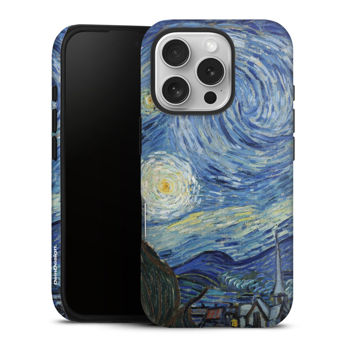 iPhone 16 Pro Handy Panzer Handyhülle robuste Outdoor Hülle Schutzhülle matt The Starry Night Kunst Vincent Van Gogh Tough Case