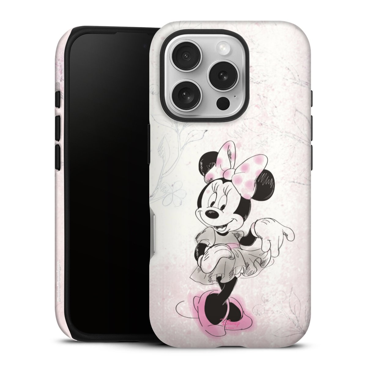 iPhone 16 Pro Handy Panzer Handyhülle robuste Outdoor Hülle Schutzhülle matt Disney Minnie Mouse Vintage Tough Case