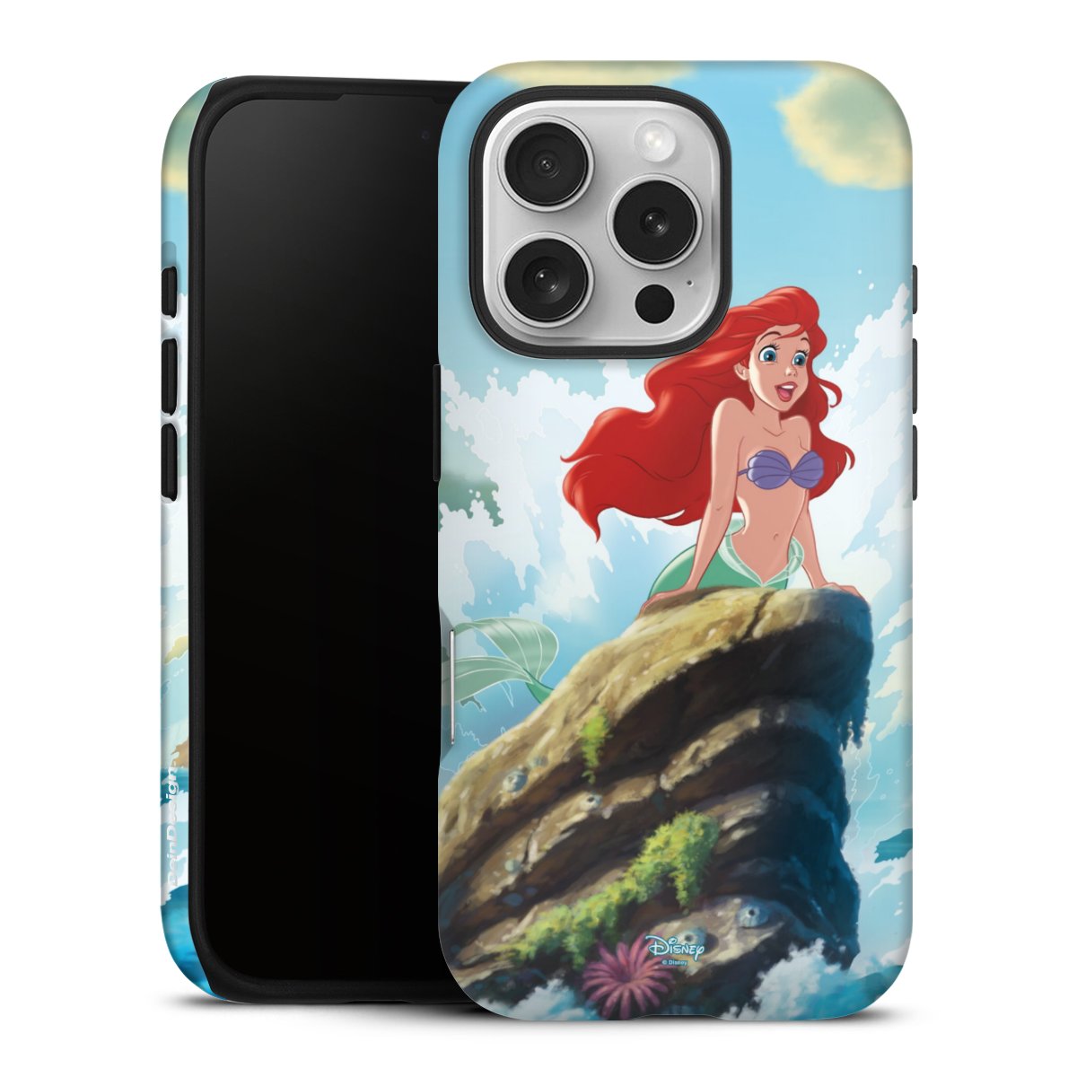 iPhone 16 Pro Handy Panzer Handyhülle robuste Outdoor Hülle Schutzhülle matt Mermaid Arielle Die Meerjungfrau Official Licensed Product Tough Case