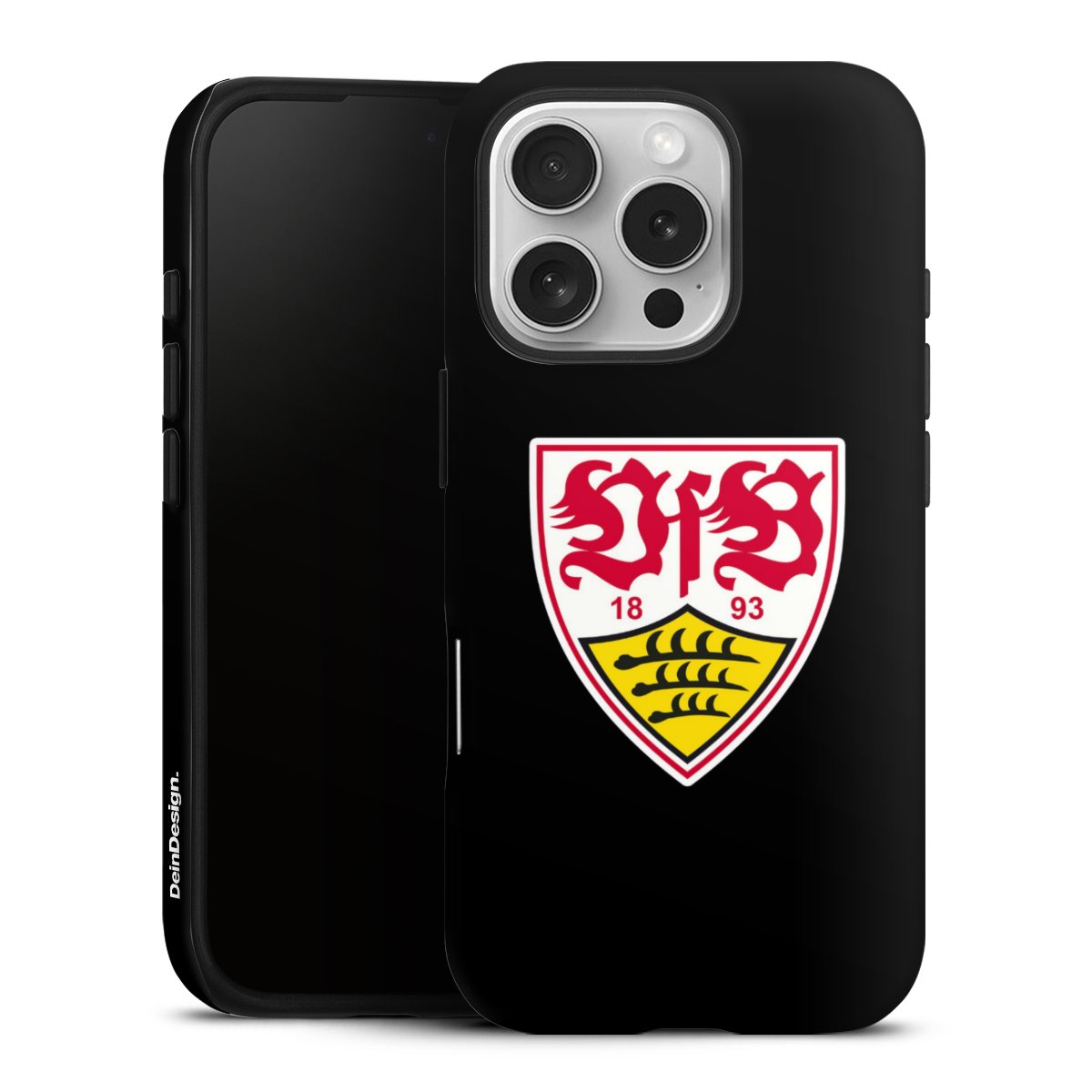 iPhone 16 Pro Handy Panzer Handyhülle robuste Outdoor Hülle Schutzhülle matt Vfb Stuttgart Official Licensed Product Coat Of Arms Tough Case