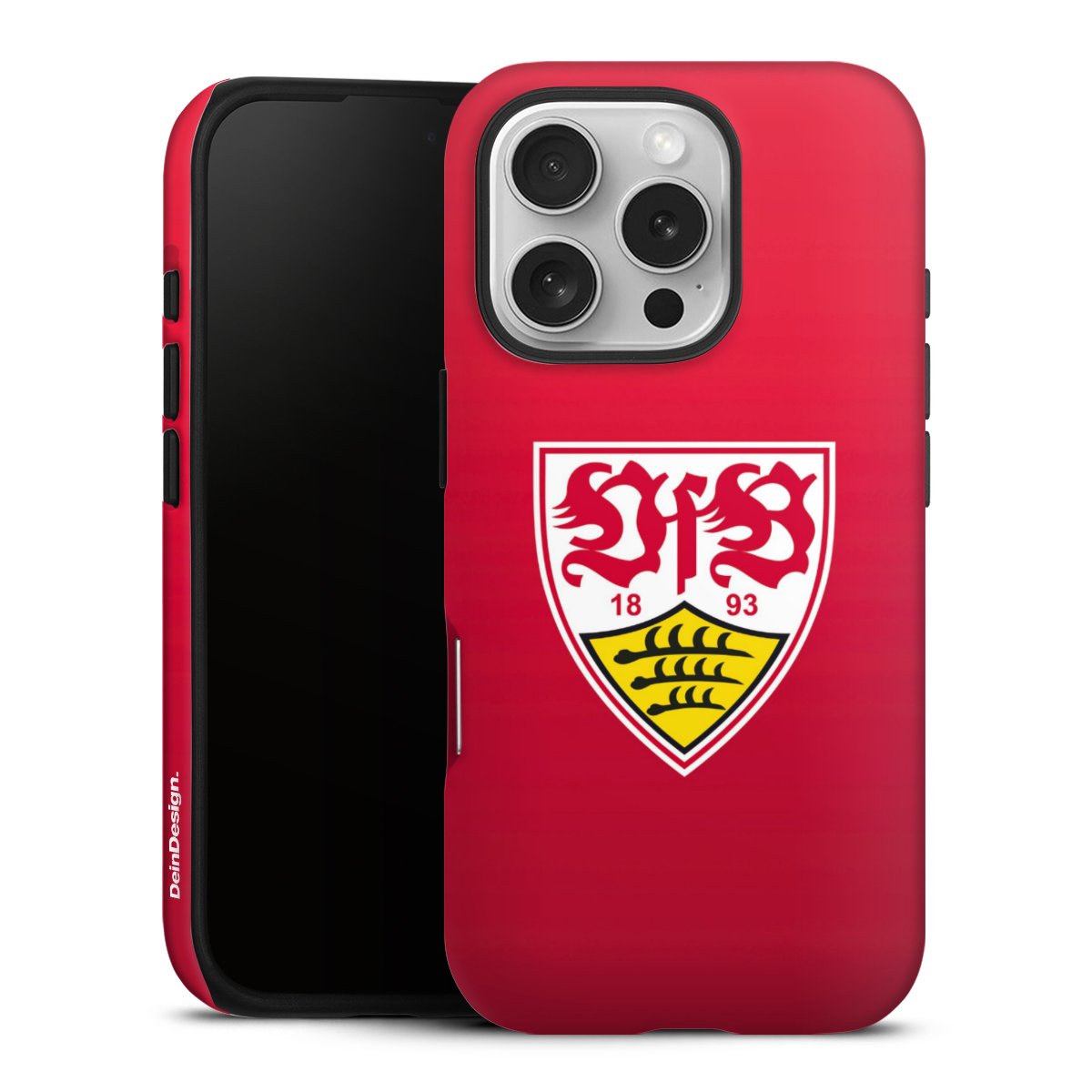 iPhone 16 Pro Handy Panzer Handyhülle robuste Outdoor Hülle Schutzhülle matt Official Licensed Product Vfb Stuttgart Tough Case