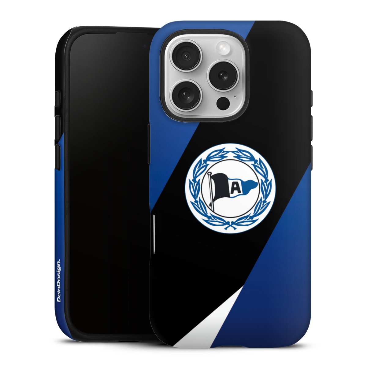 iPhone 16 Pro Handy Panzer Handyhülle robuste Outdoor Hülle Schutzhülle matt Official Licensed Product Arminia Bielefeld Dsc Tough Case