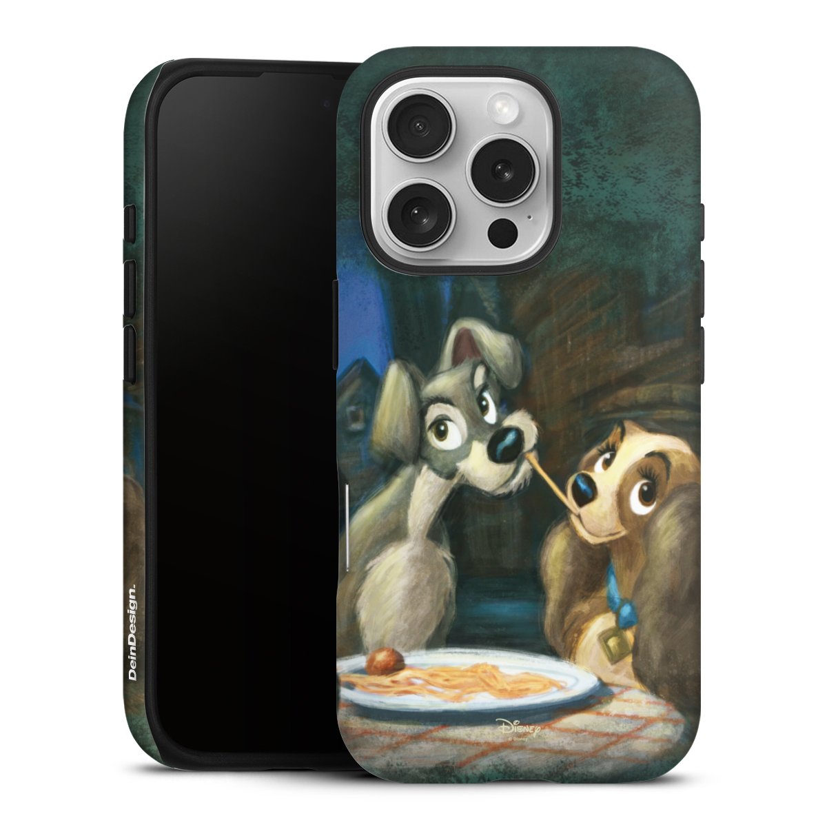 iPhone 16 Pro Handy Panzer Handyhülle robuste Outdoor Hülle Schutzhülle matt Lady And The Tramp Official Licensed Product Disney Tough Case