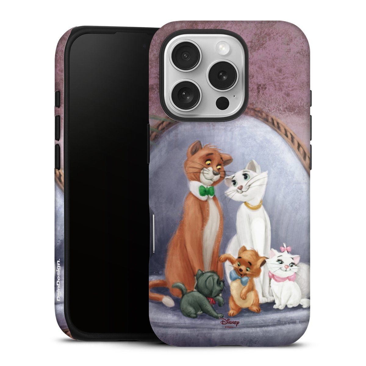 iPhone 16 Pro Handy Panzer Handyhülle robuste Outdoor Hülle Schutzhülle matt Official Licensed Product Disney Aristocats Tough Case