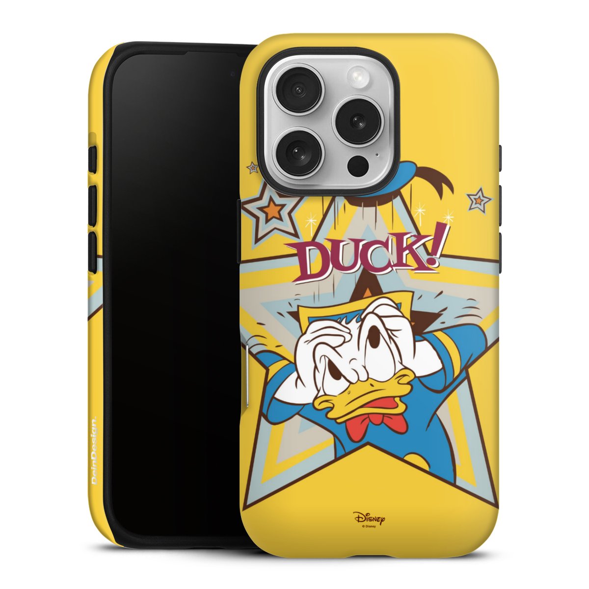 iPhone 16 Pro Handy Panzer Handyhülle robuste Outdoor Hülle Schutzhülle matt Official Licensed Product Donald Duck Disney Tough Case