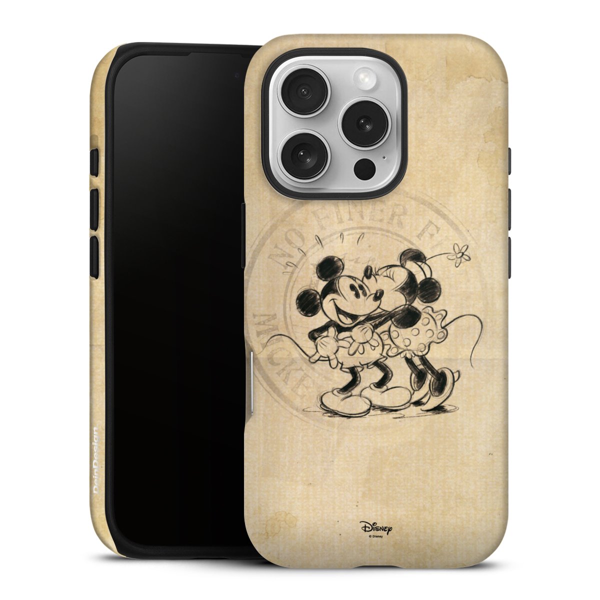 iPhone 16 Pro Handy Panzer Handyhülle robuste Outdoor Hülle Schutzhülle matt Mickey Mouse Vintage Minnie Mouse Tough Case