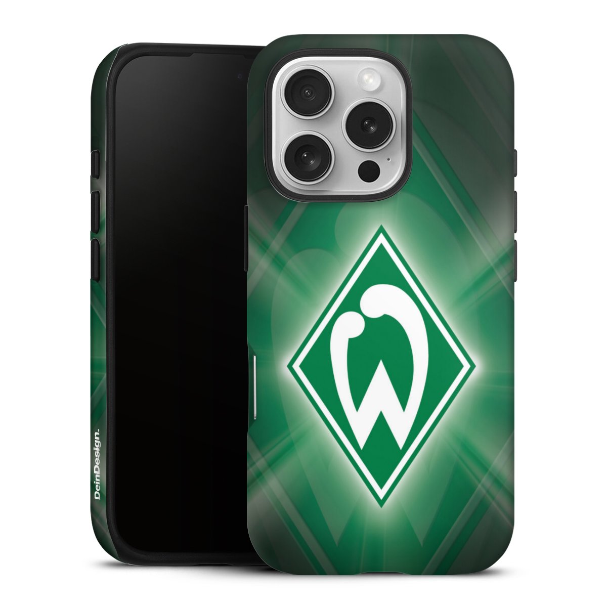 iPhone 16 Pro Handy Panzer Handyhülle robuste Outdoor Hülle Schutzhülle matt Sv Werder Bremen Official Licensed Product Coat Of Arms Tough Case