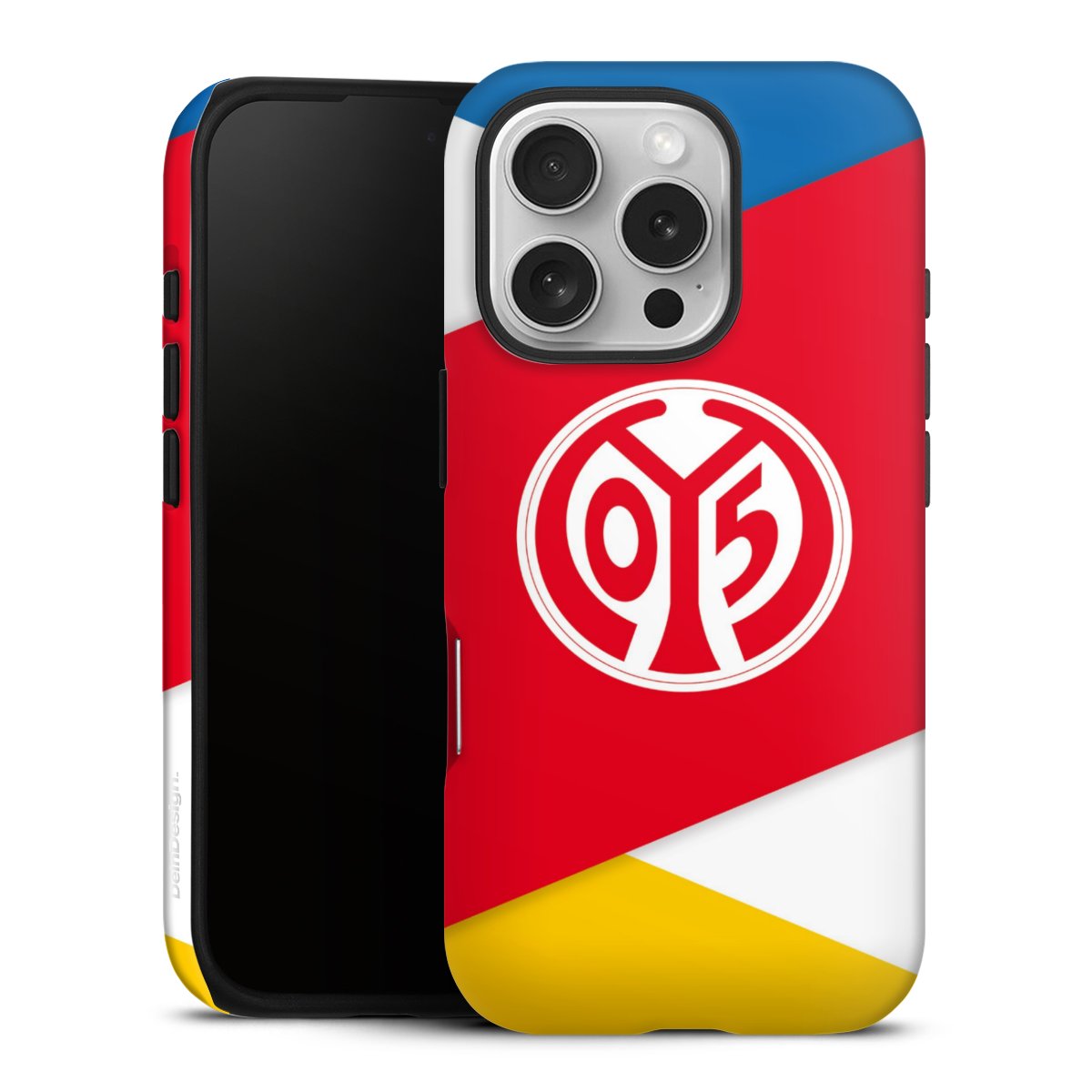 iPhone 16 Pro Handy Panzer Handyhülle robuste Outdoor Hülle Schutzhülle matt Official Licensed Product Soccer 1. Fsv Mainz 05 E.V. Tough Case