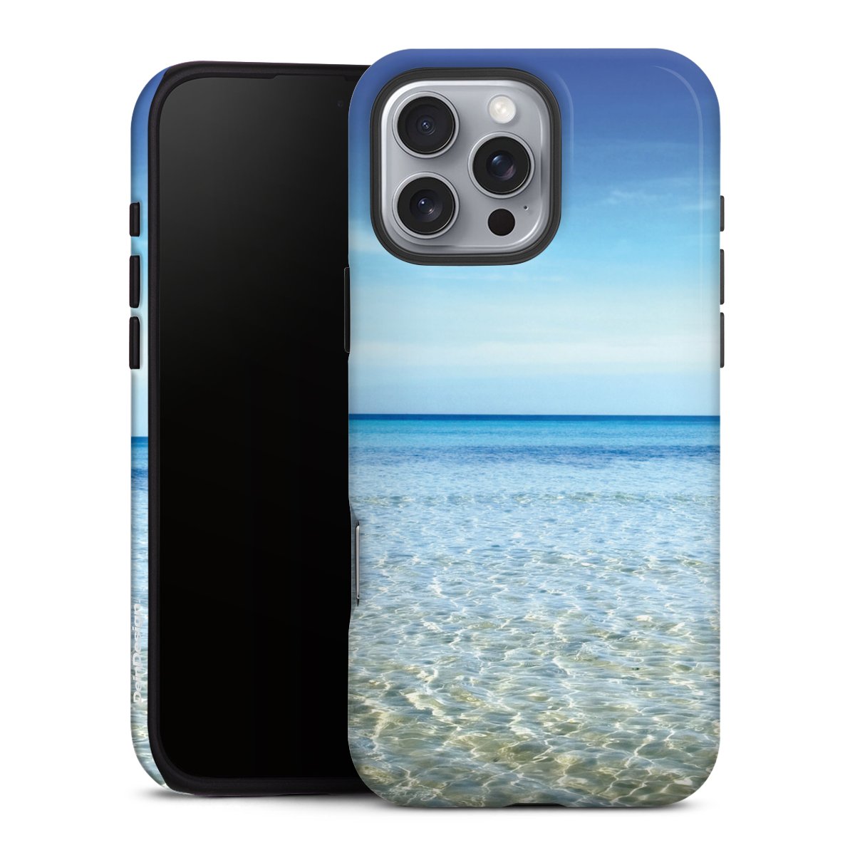 iPhone 16 Pro Max Handy Panzer Handyhülle robuste Outdoor Hülle Schutzhülle matt Urlaub Sky Ocean Tough Case