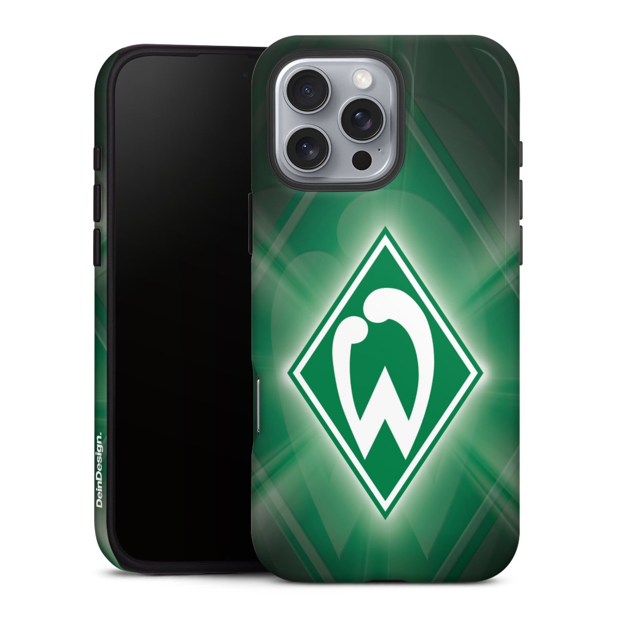 iPhone 16 Pro Max Handy Panzer Handyhülle robuste Outdoor Hülle Schutzhülle matt Sv Werder Bremen Official Licensed Product Coat Of Arms Tough Case