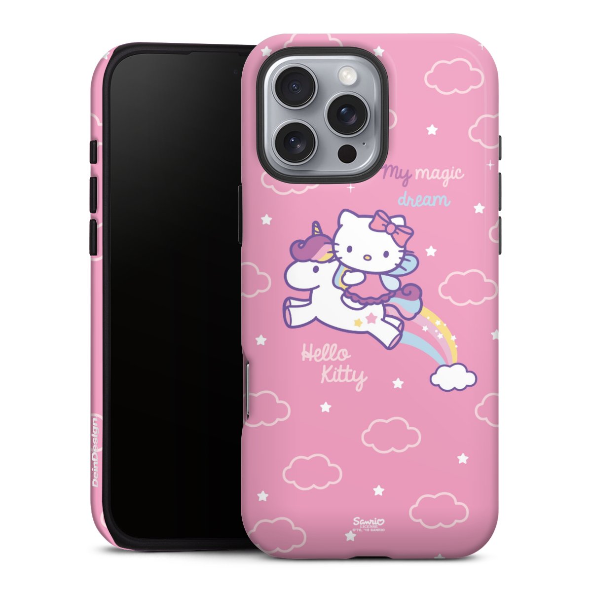 iPhone 16 Pro Max Handy Panzer Handyhülle robuste Outdoor Hülle Schutzhülle matt Einhorn Official Licensed Product Hello Kitty Tough Case