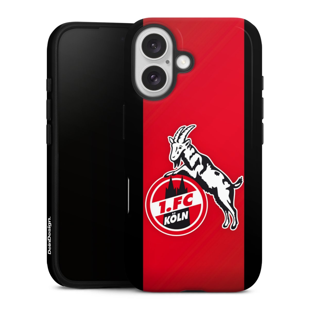 iPhone 16 Handy Panzer Handyhülle robuste Outdoor Hülle Schutzhülle glänzend Official Licensed Product Billy Goat Hennes 1. Fc Köln Tough Case