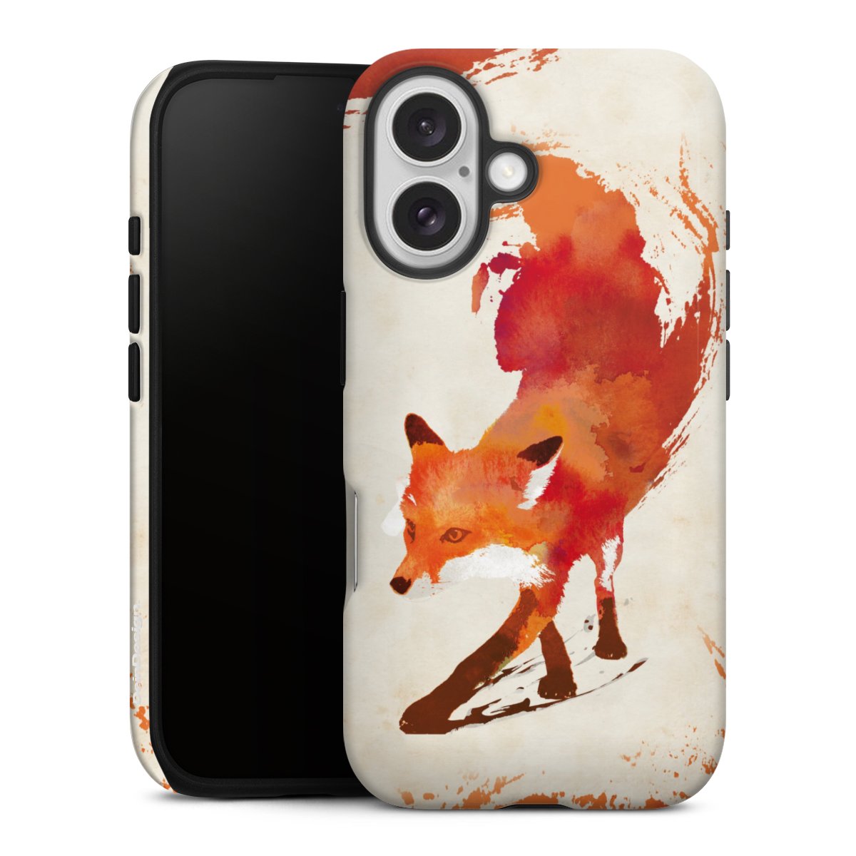 iPhone 16 Handy Panzer Handyhülle robuste Outdoor Hülle Schutzhülle glänzend Fox Graphic Tough Case